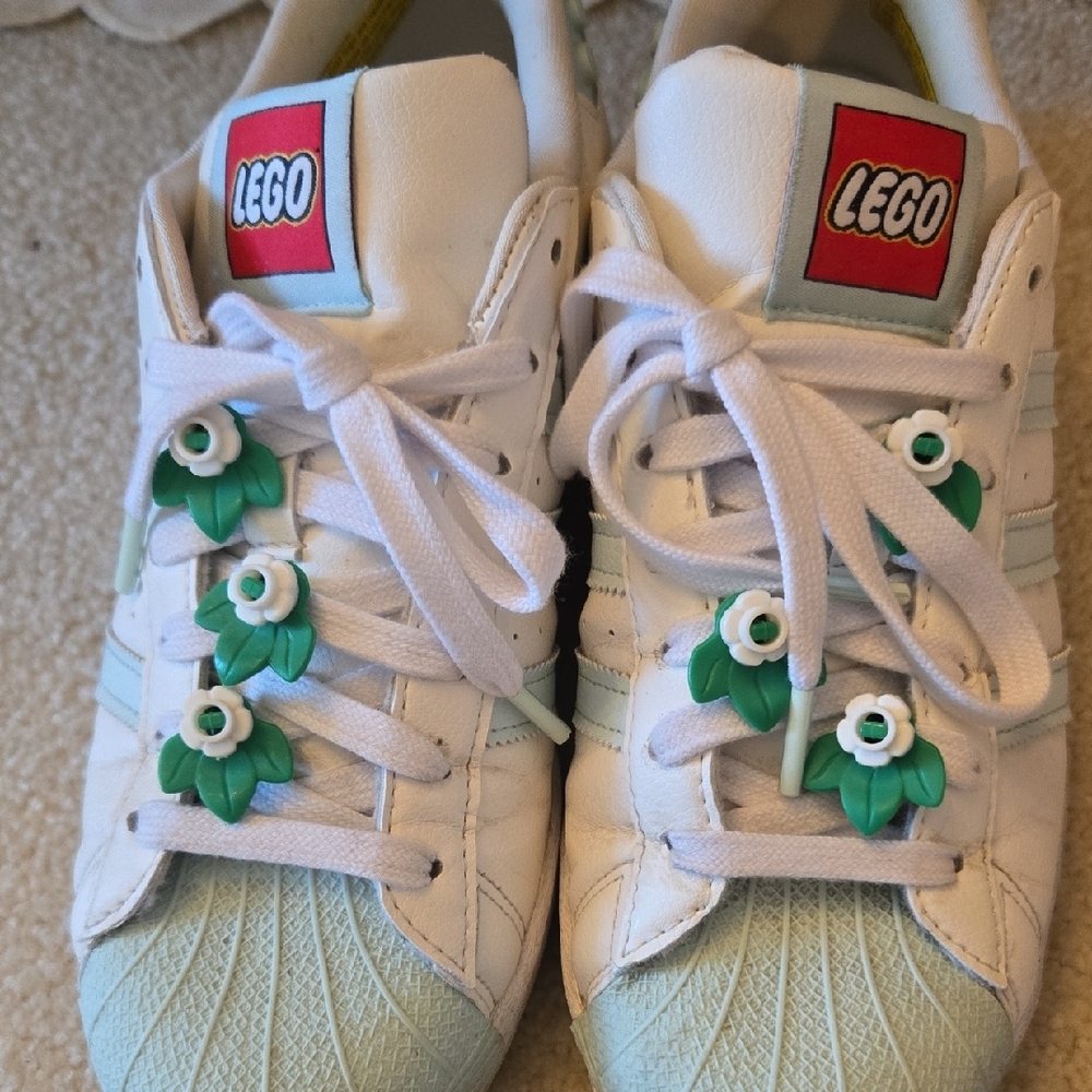 Adidas Superstar LEGO Sneakers - White and Mint, Womens - Picture 2 of 8